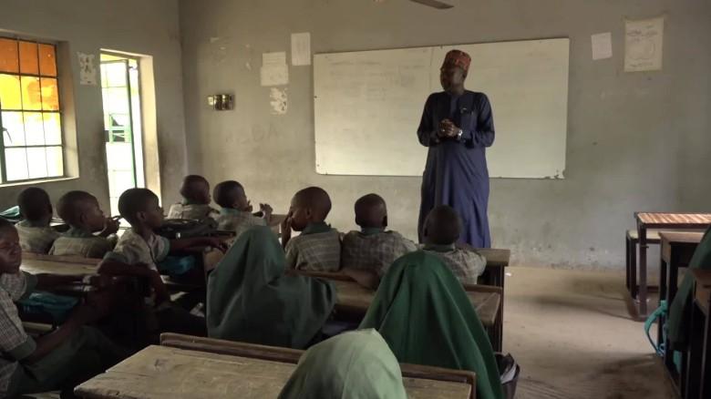 Teaching children in Maiduguri